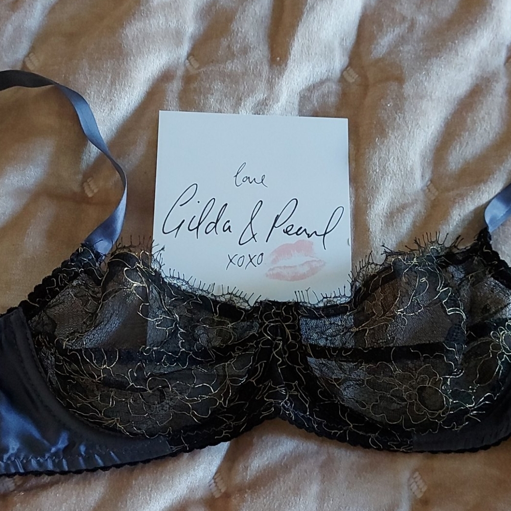 Pure Silk and Lace Balconette Bra 34B